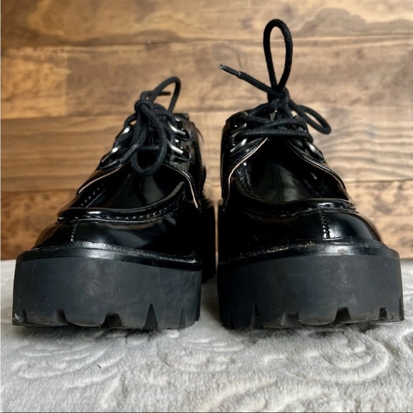 Sam Edelman Monna Sz 8 Black Lug Sole Loafers Y2K Platform Emo EUC H8502S1001 - Picture 13 of 13